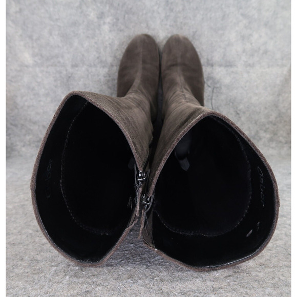 Gabor Shoes Womens 10 Wedge Boots Suede Knee High Zip Fashion Rinkata Patchwork - Picture 11 of 16